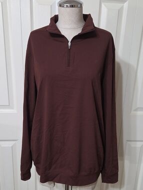 Kenneth Cole Men's Brown Half-Zip Pullover Golf Top